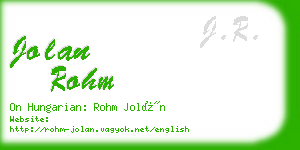 jolan rohm business card